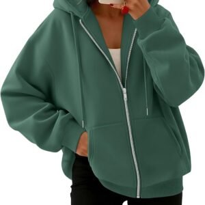 Relaxed-Fit Zip-Up Hoodie