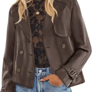 Collared Faux Leather Biker Jacket