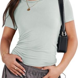 Slim-Fit Cropped Crew Neck Short-Sleeve T-Shirt