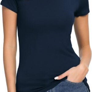 Slim-Fit Stretchy Crew Neck Short-Sleeve T-Shirt
