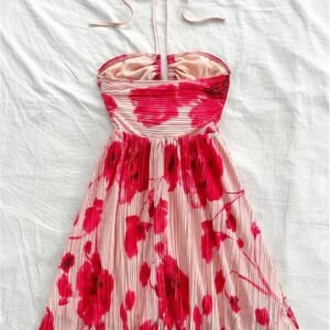 Tie-Dye Halter Open-Back Summer Mini Dress