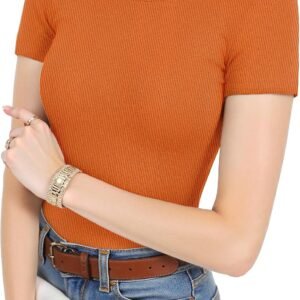 Ribbed Slim-Fit Crew Neck Short-Sleeve T-Shirt